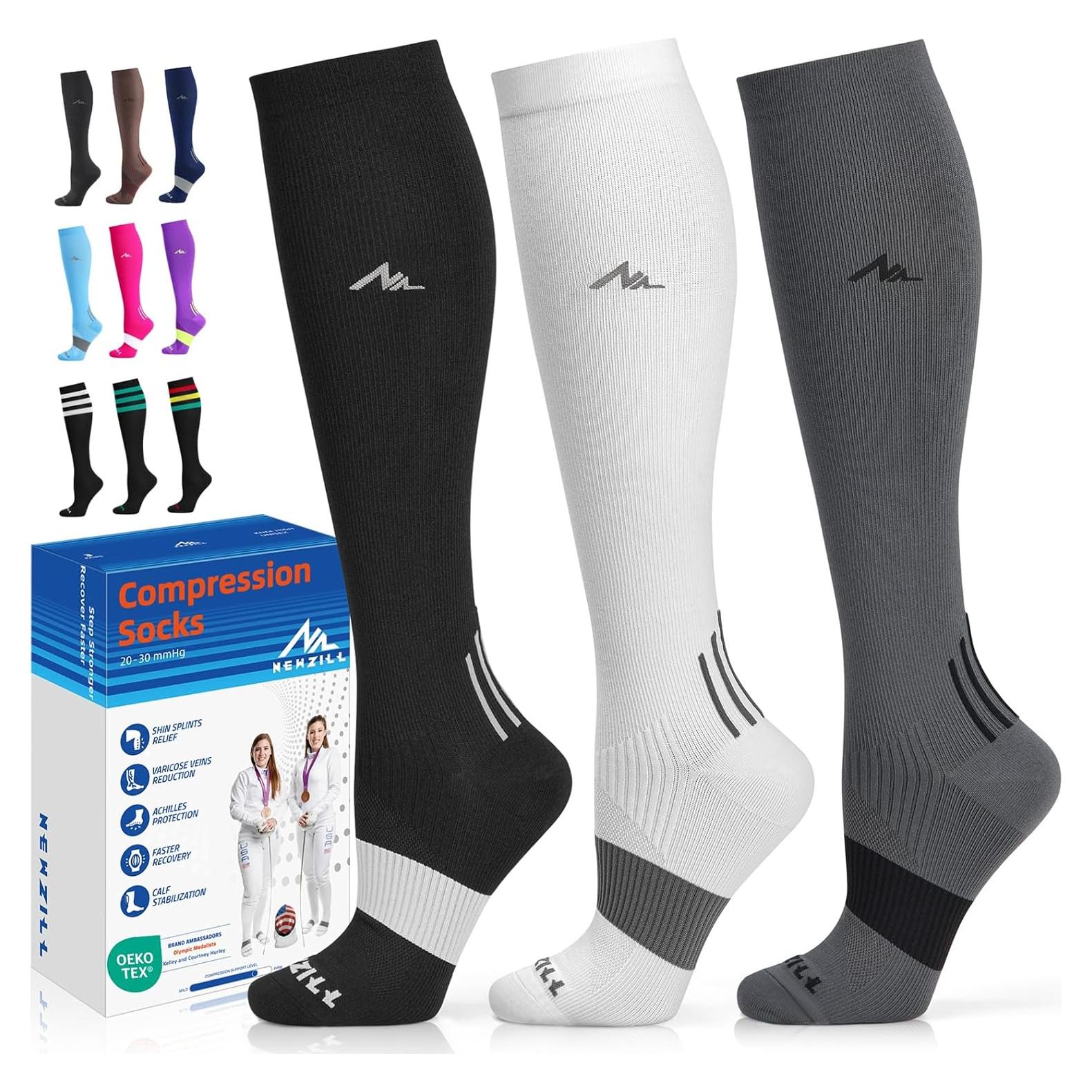 Medias de Compresión Médica Newzill Unisex 20-30 mmHg Hasta la Rodilla