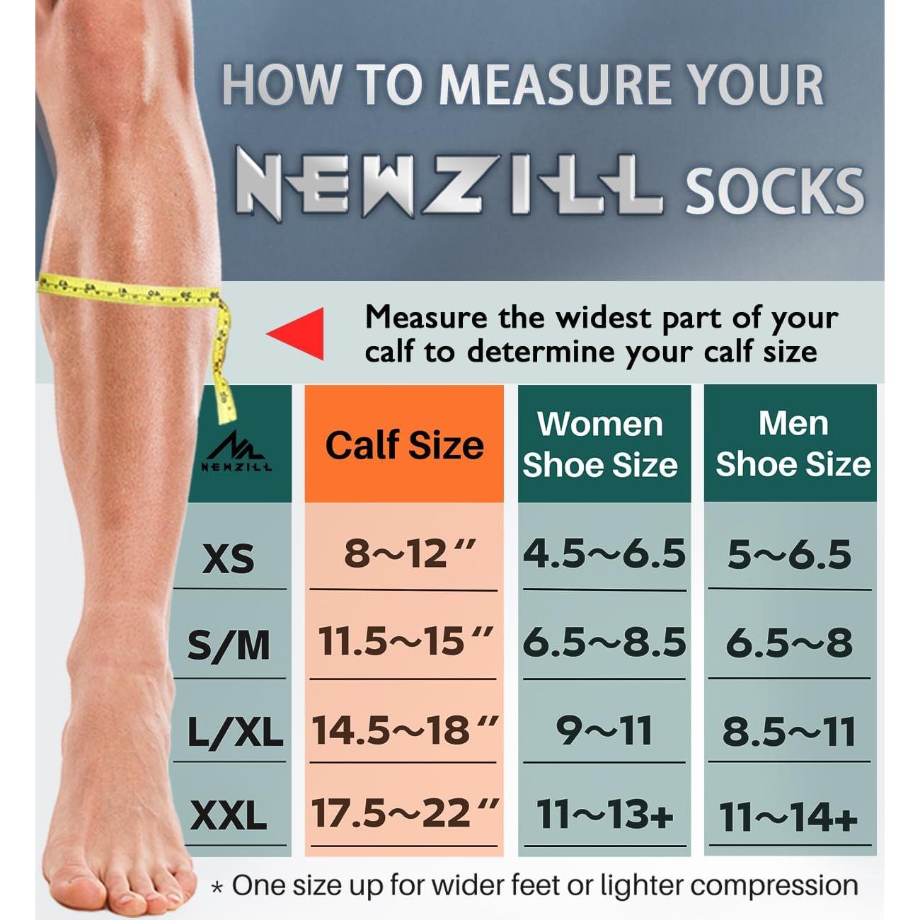 Medias de Compresión Médica Newzill Unisex 20-30 mmHg Hasta la Rodilla