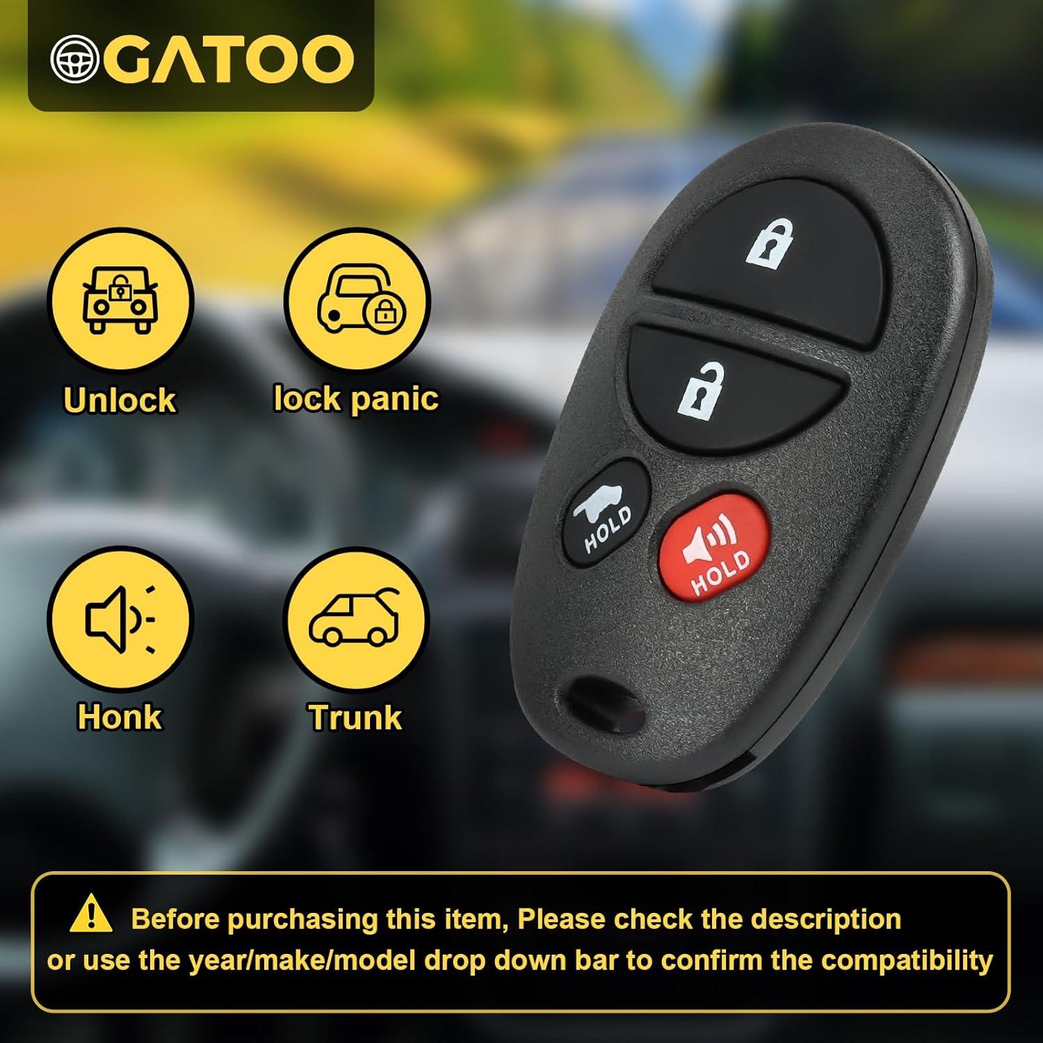 Llavero control remoto Toyota Solara 2004-2008 OGATOO 4 botones