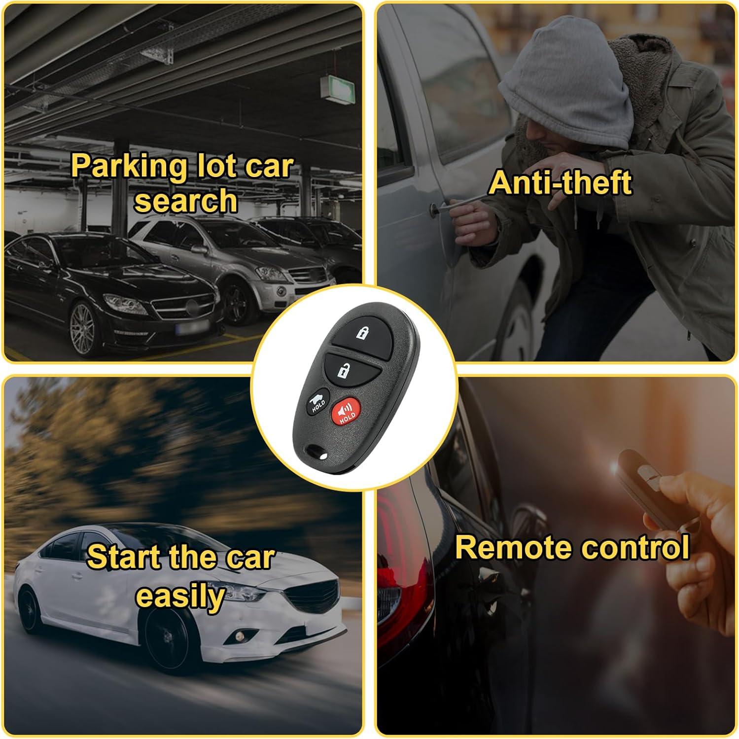 Llavero control remoto Toyota Solara 2004-2008 OGATOO 4 botones