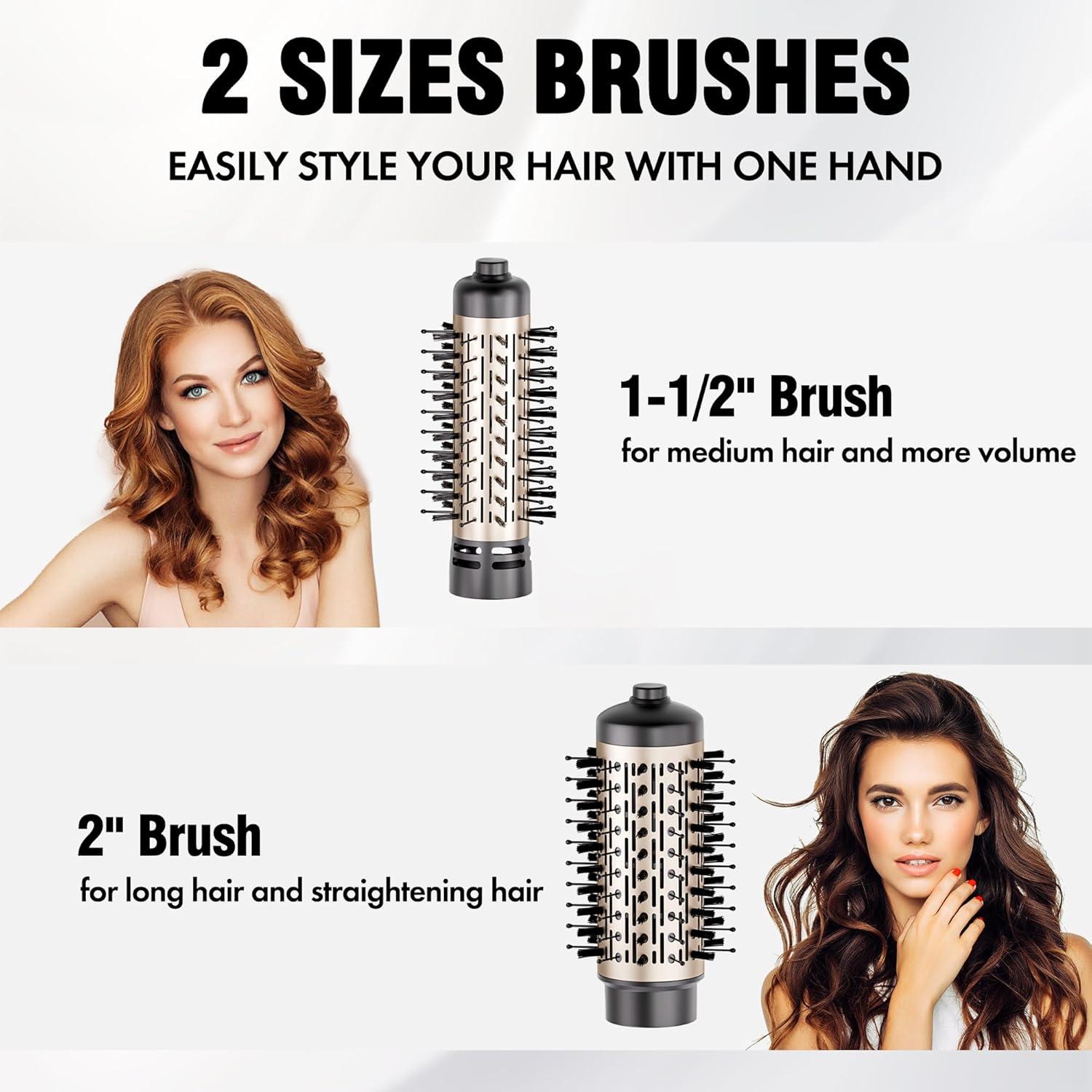 Cepillo Secador de Cabello Rotatorio DAILYLIFE 4 en 1 con 2 Cepillos