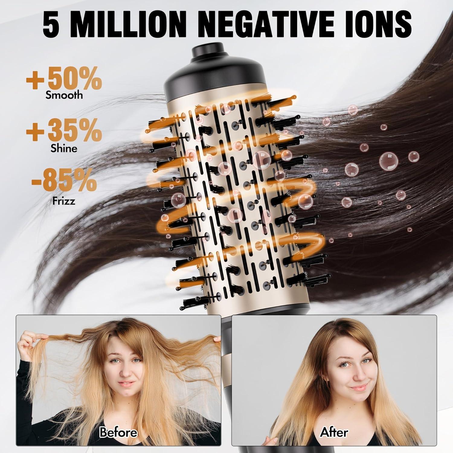 Cepillo Secador de Cabello Rotatorio DAILYLIFE 4 en 1 con 2 Cepillos