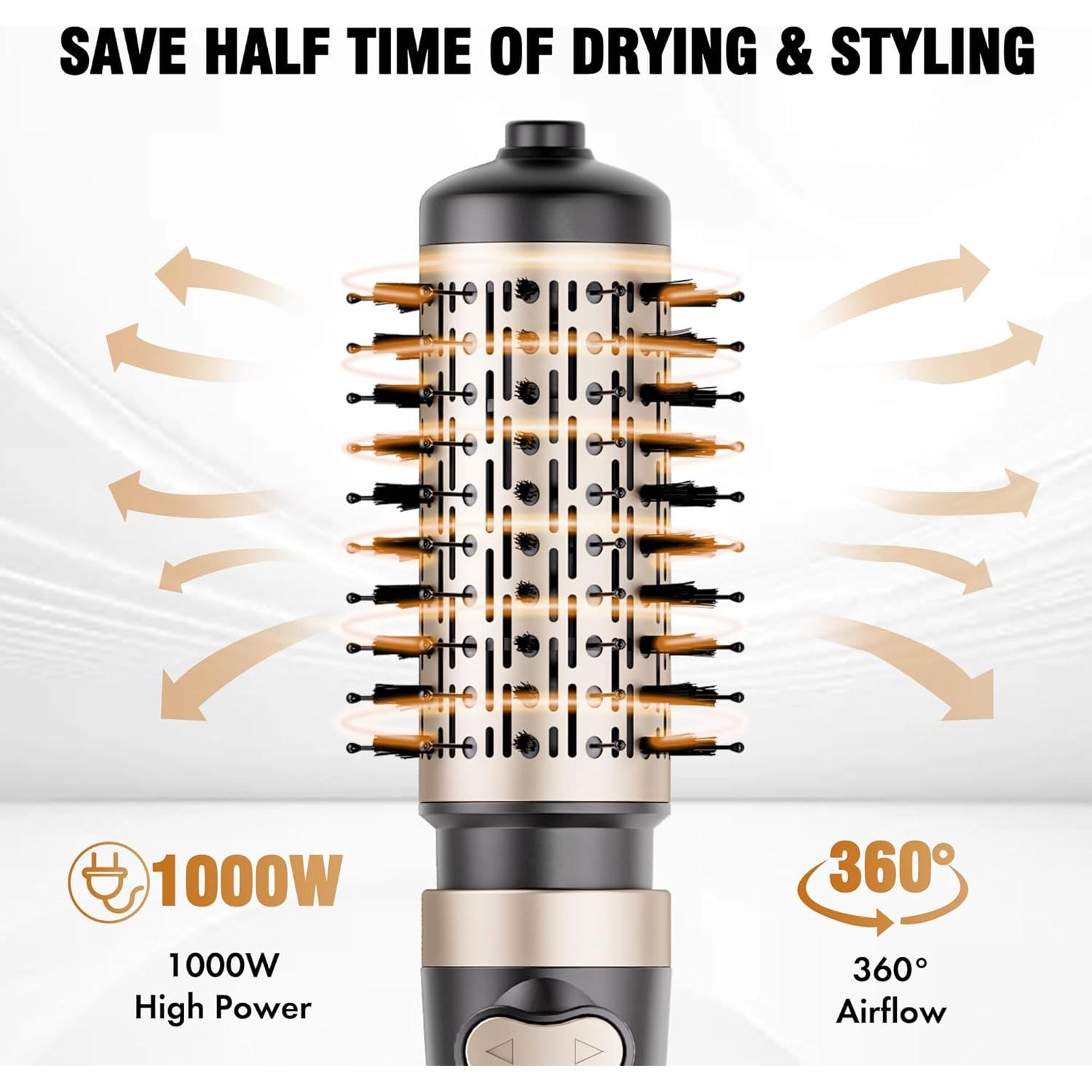 Cepillo Secador de Cabello Rotatorio DAILYLIFE 4 en 1 con 2 Cepillos