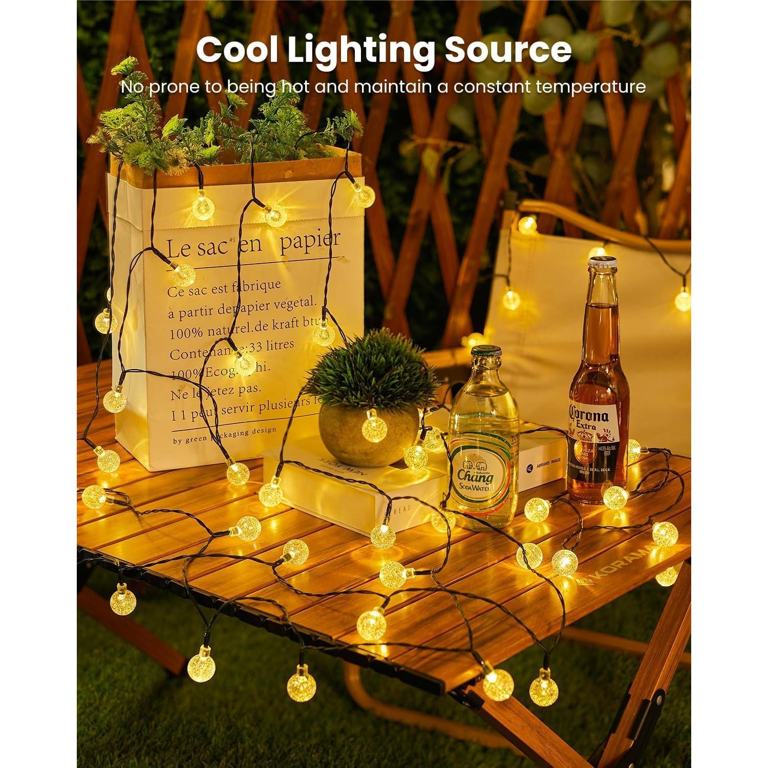 Luces de Cadena Solares Brightown 120 LED 21.9 m Impermeables