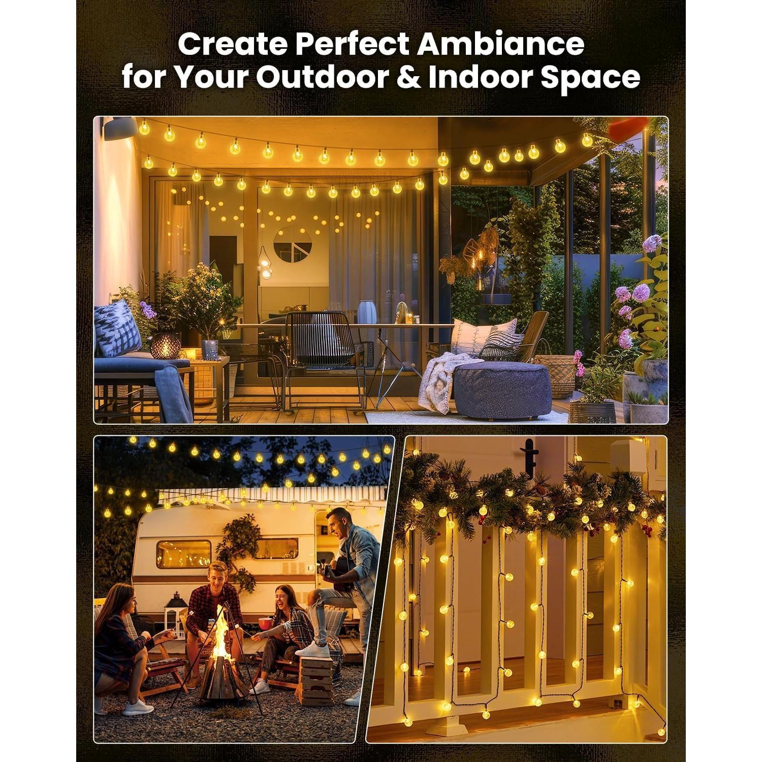 Luces de Cadena Solares Brightown 120 LED 21.9 m Impermeables