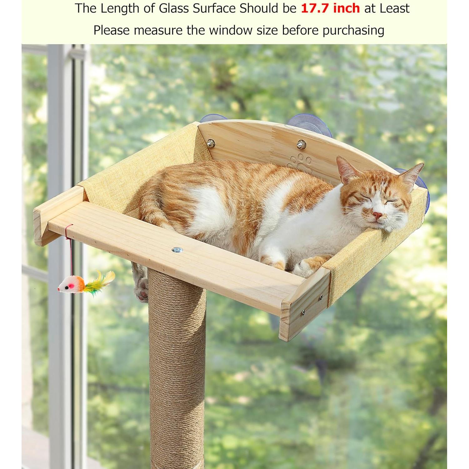 Perchera de Ventana para Gatos Caloreduce 116.84 cm con Rascador