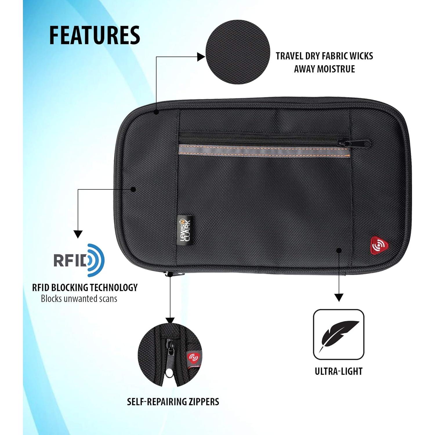 Organizador de Documentos Lewis N. Clark con Bloqueo RFID