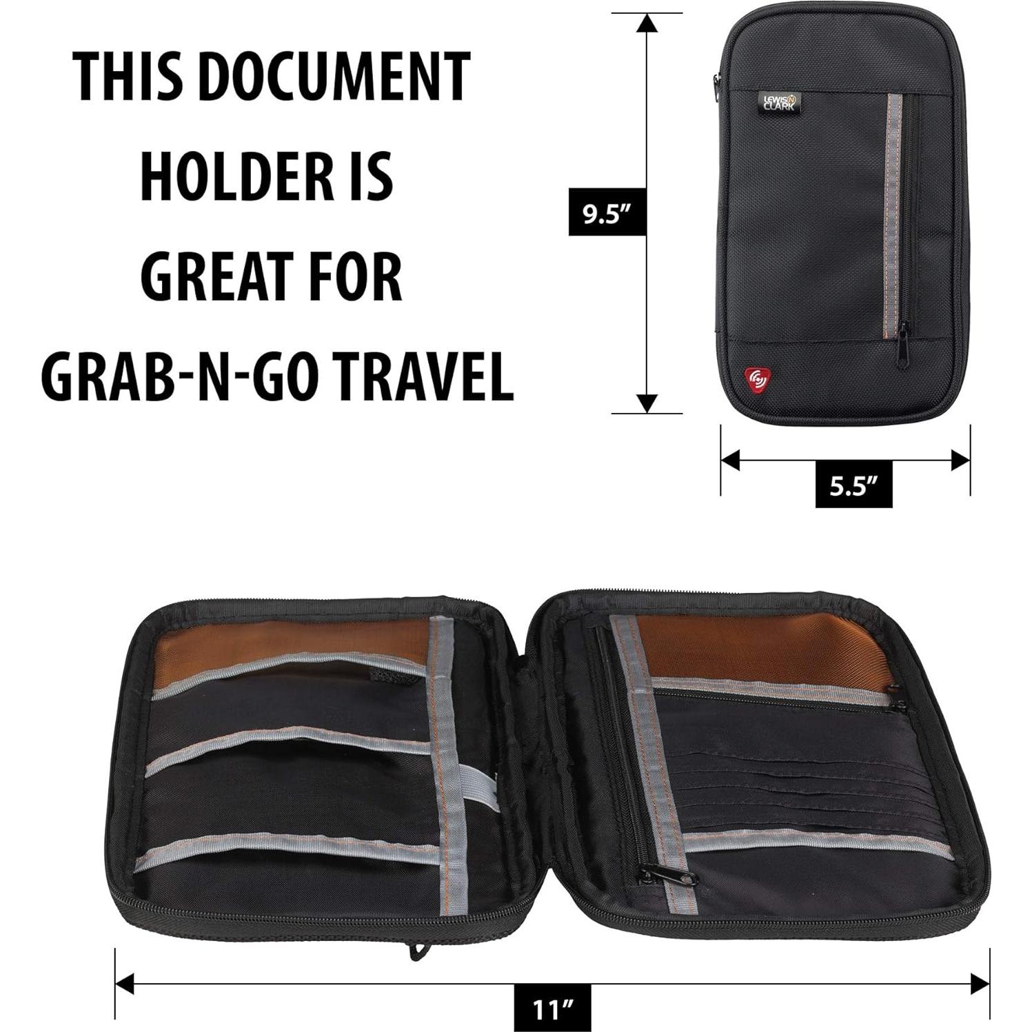 Organizador de Documentos Lewis N. Clark con Bloqueo RFID