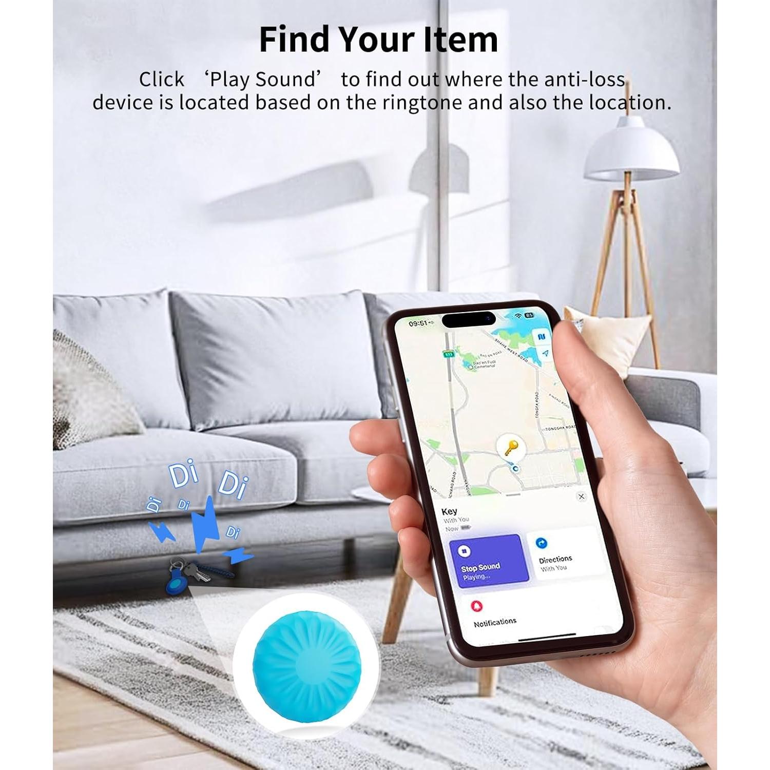 Localizadores ANNNWZZD Air Tags 4 Pack con llaveros