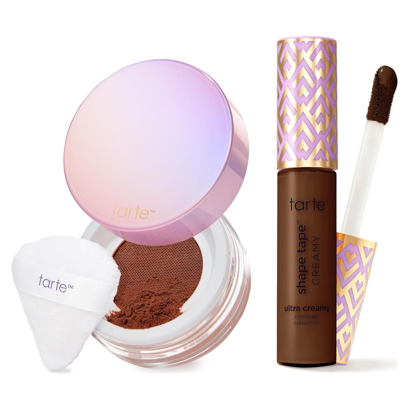 Corrector Cremoso Tarte Shape Tape + Polvo Fijador Sin Pliegues