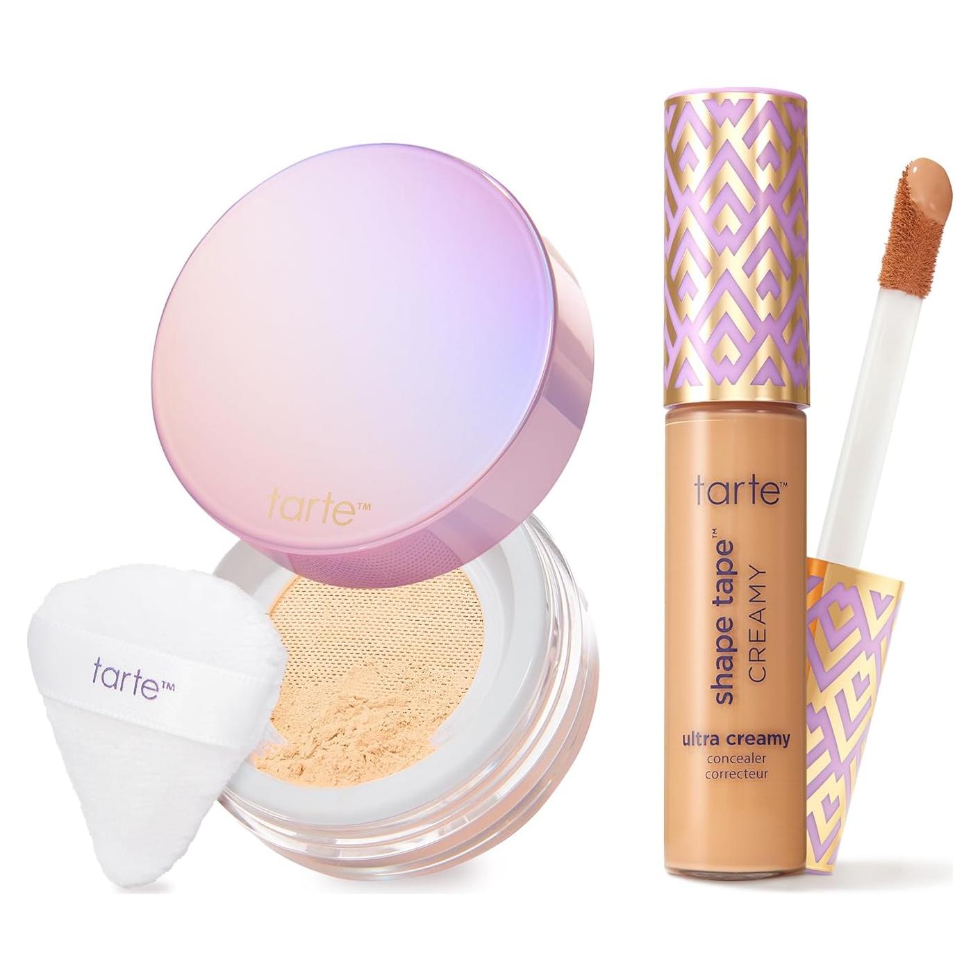 Corrector Cremoso Tarte Shape Tape + Polvo Fijador Sin Pliegues