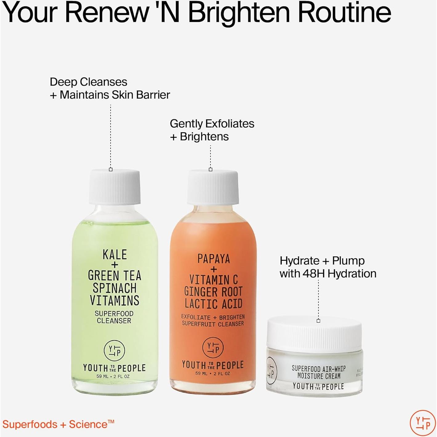 Conjunto de Cuidado de Piel Youth To The People - 3 Piezas Mini