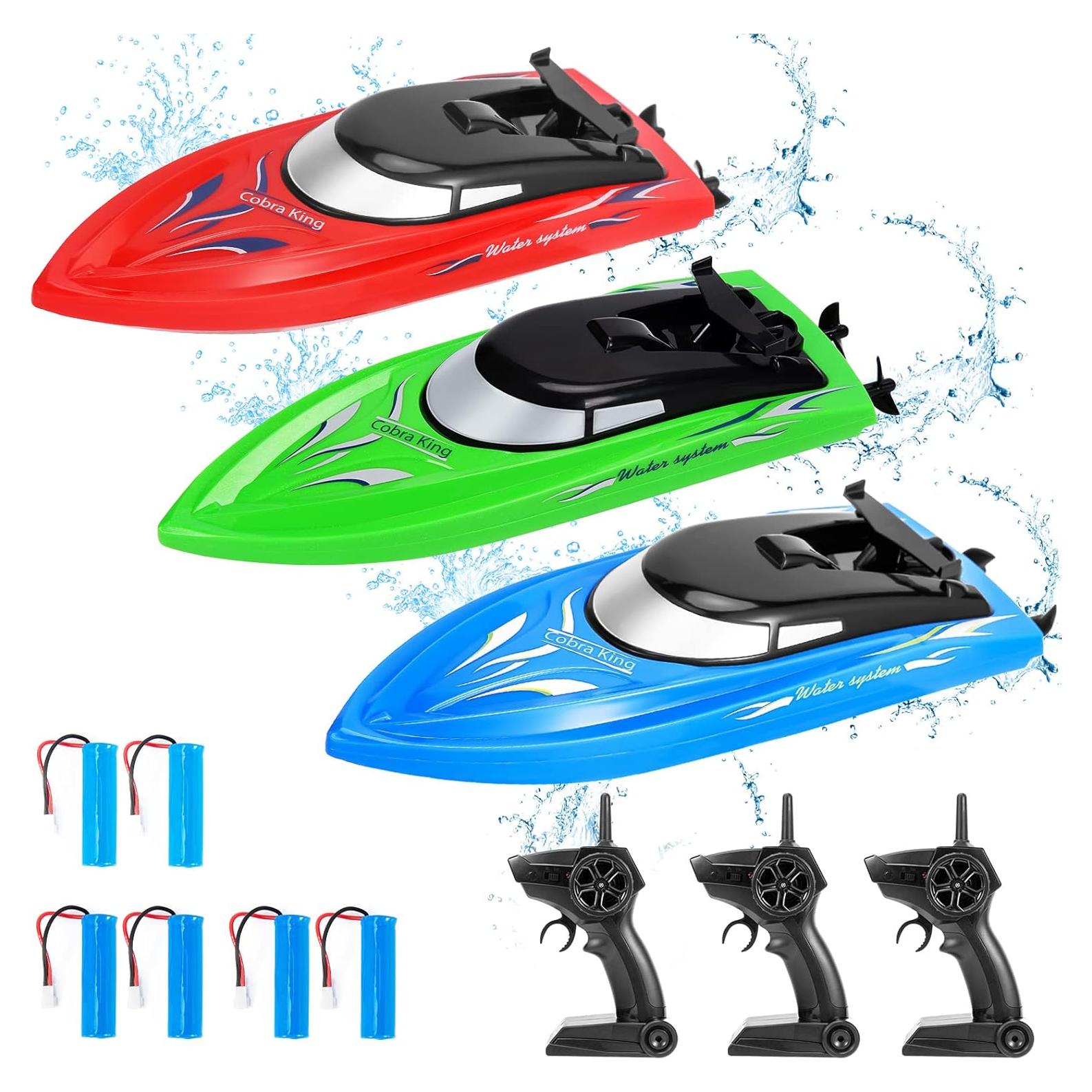 Barco RC Twister.CK Paquete de 3 Barcos 10 km/h para Niños