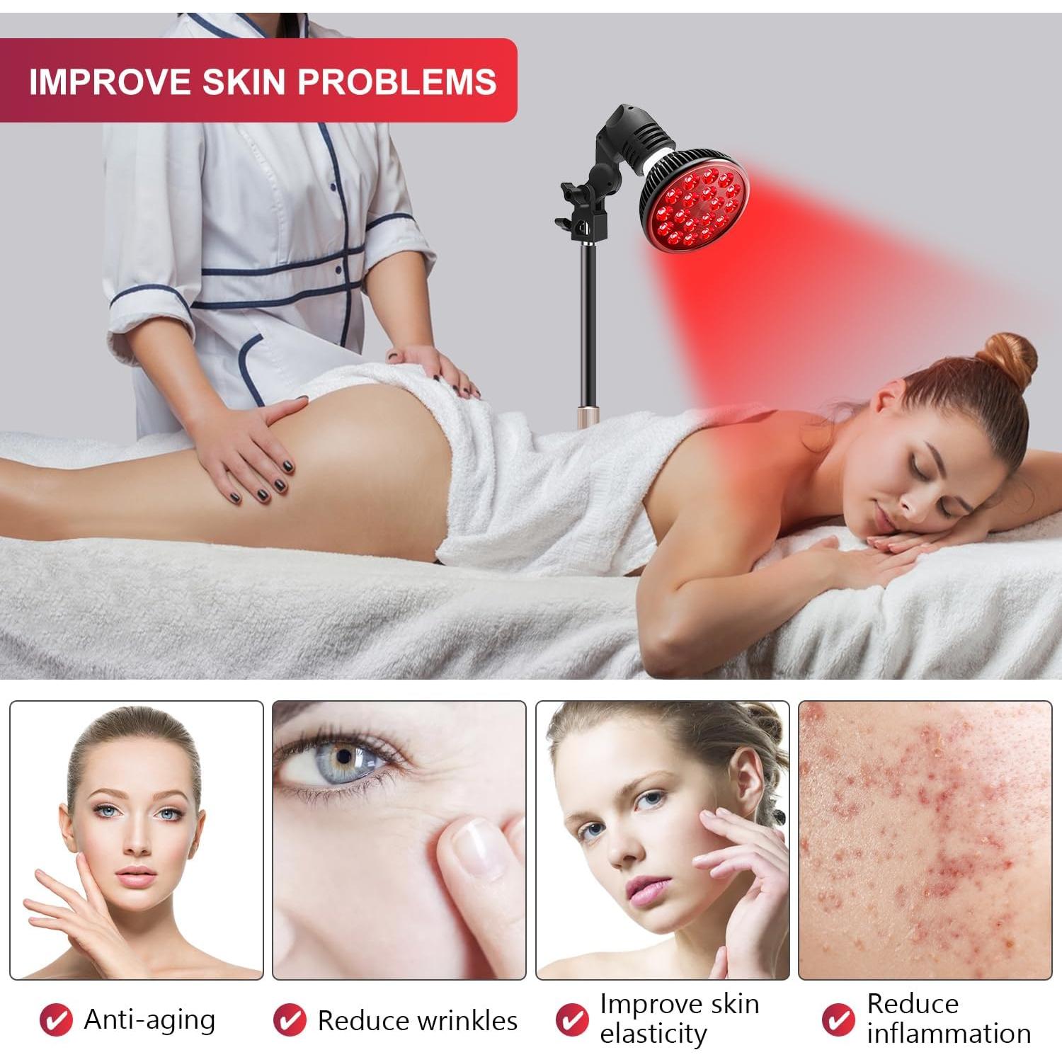 Lámpara Terapia Luz Roja Wolezek - Soporte Ajustable 25-42cm