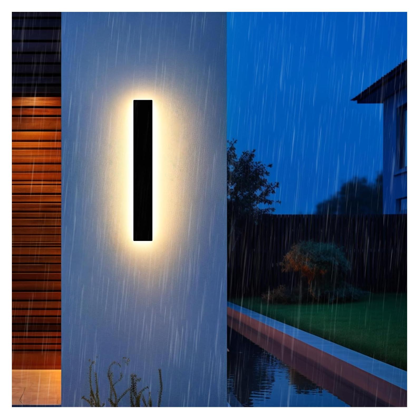 Luz de Pared Exterior LED YCMGEAD 30 cm IP65 9W Negra