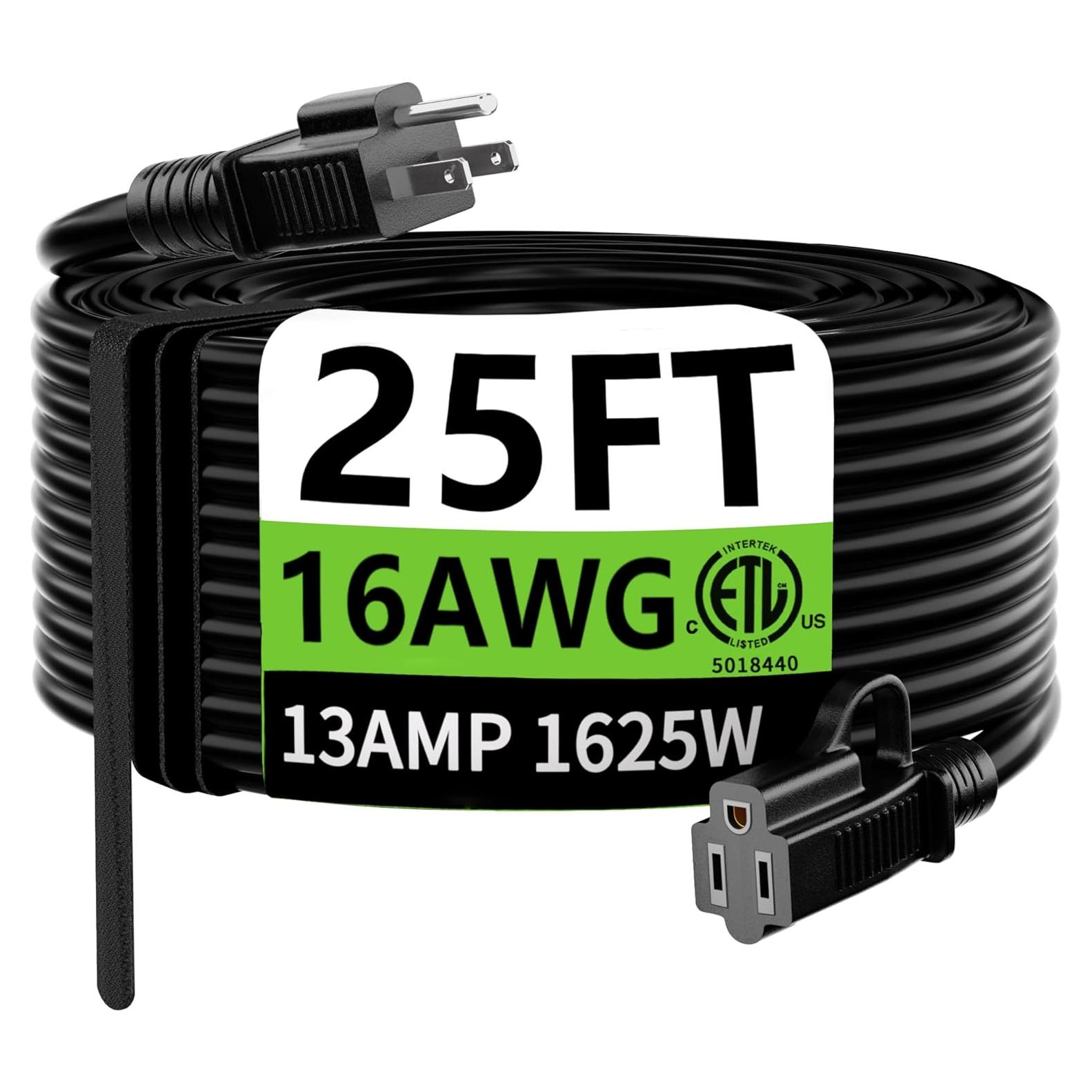 Cable de Extensión HUANCHAIN 7.62m Impermeable 16AWG 13A