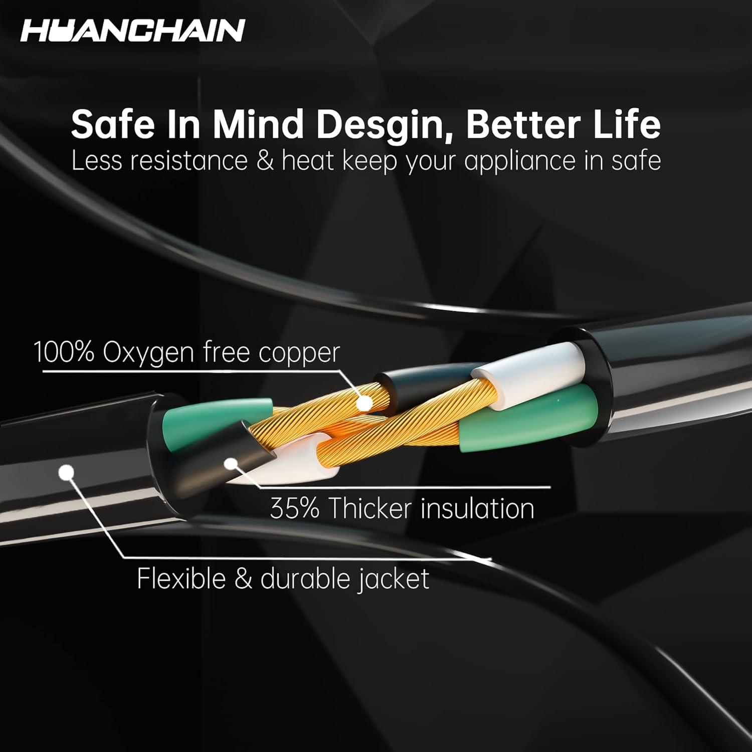 Cable de Extensión HUANCHAIN 7.62m Impermeable 16AWG 13A