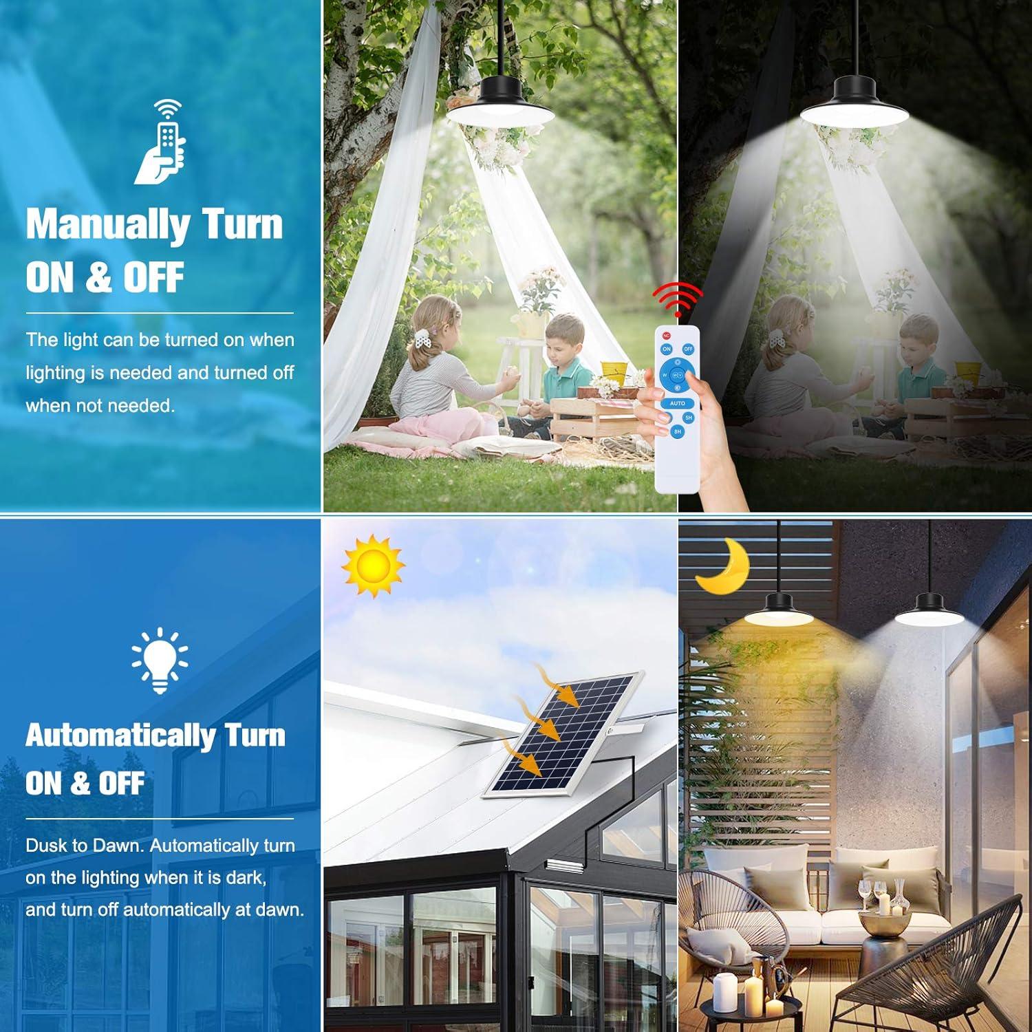 Luces Solares NIORSUN LED 2 Paquete 3 Colores Regulables