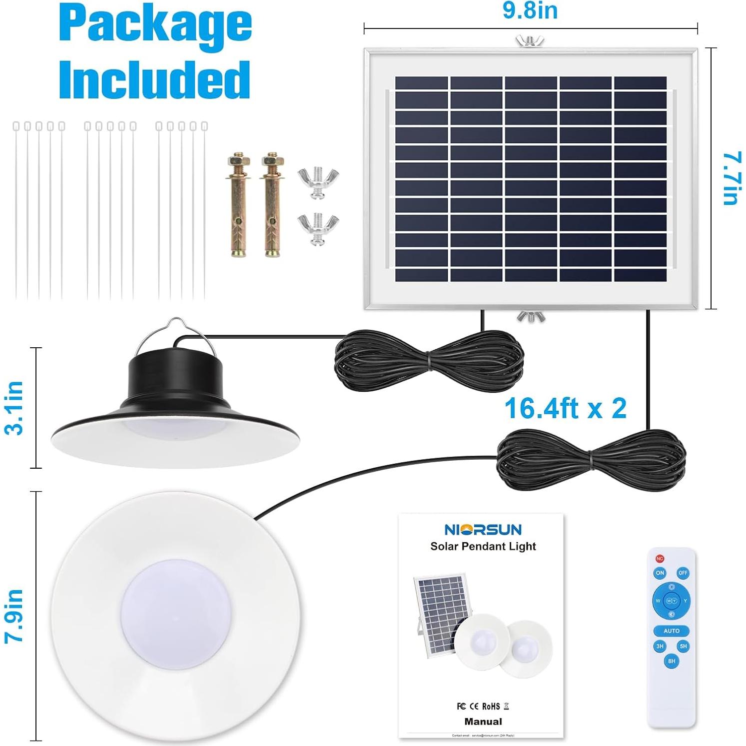 Luces Solares NIORSUN LED 2 Paquete 3 Colores Regulables