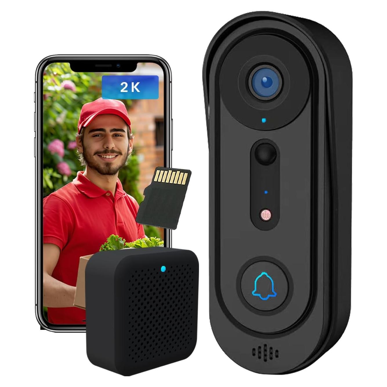 Cámara Timbre Video Inalámbrica Eaula J4 2K con IA y Visión Nocturna