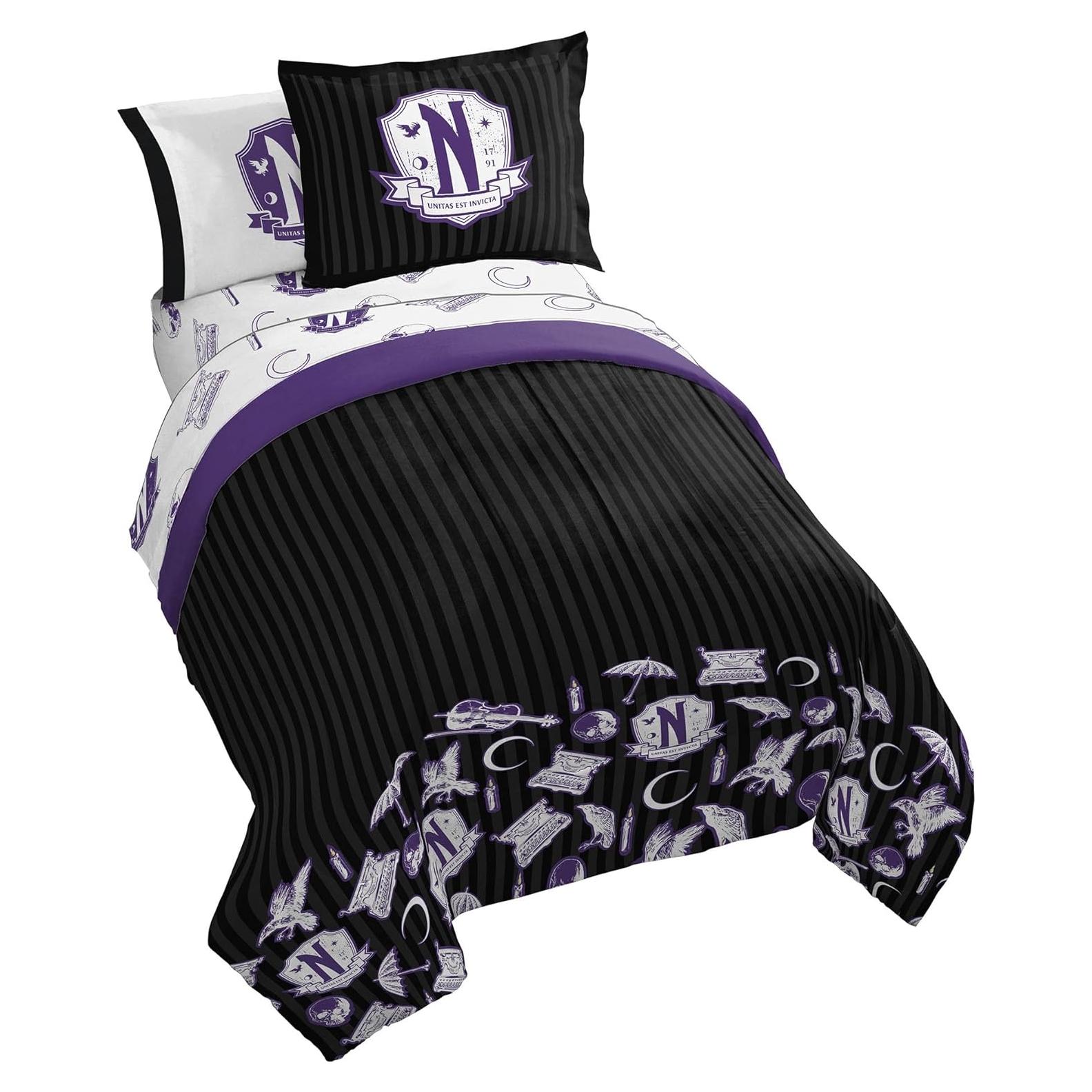 Juego de Edredón Twin Jay Franco Wednesday - 5 Piezas