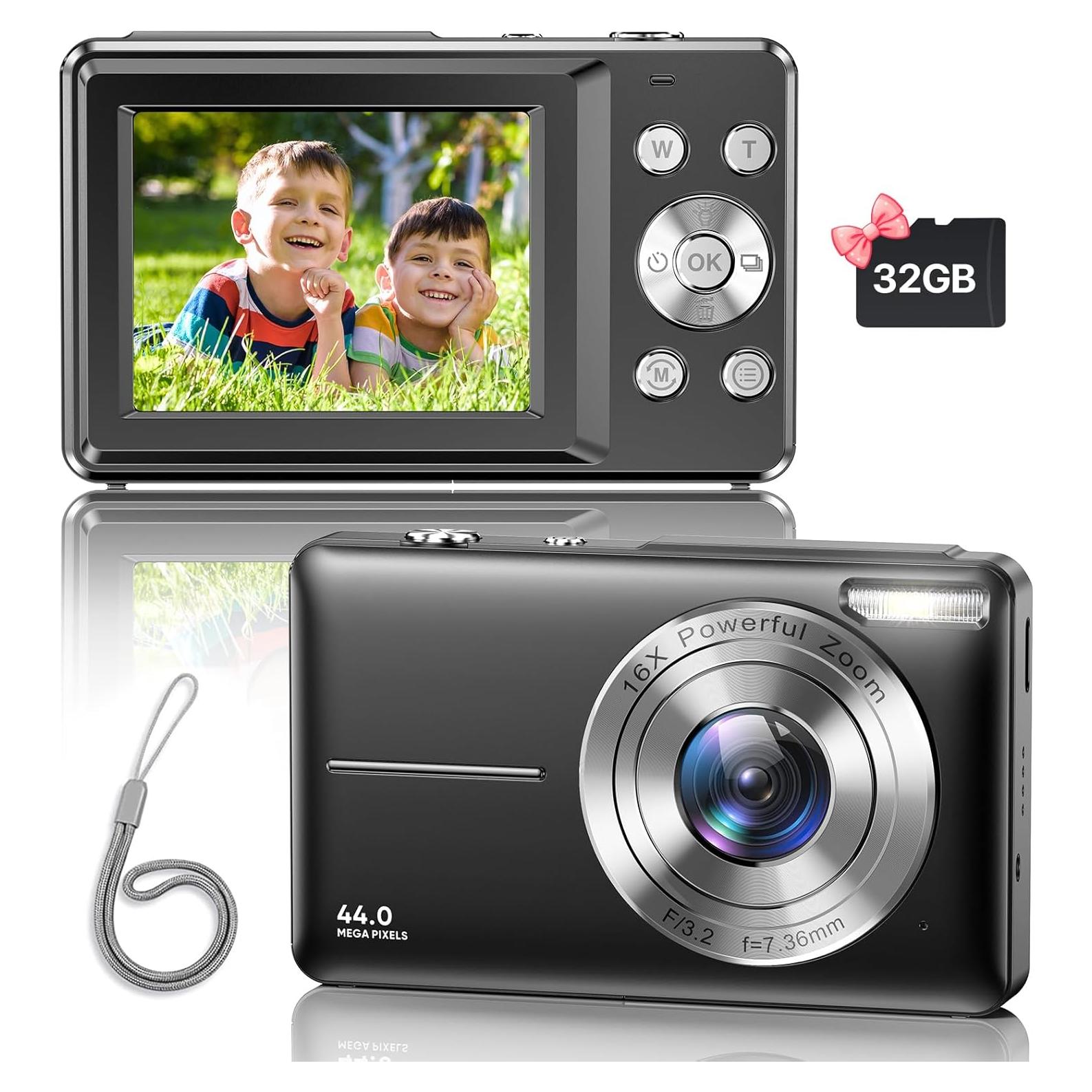 Cámara Digital VAHOIALD DC403 Negra 44MP FHD 1080P Zoom 16X