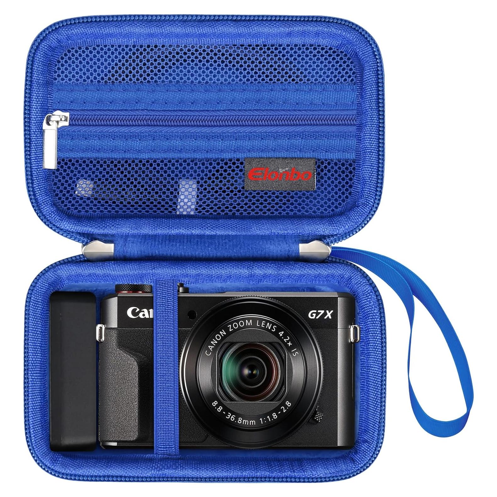 Funda de transporte Elonbo para Canon G7 X Mark III - Azul