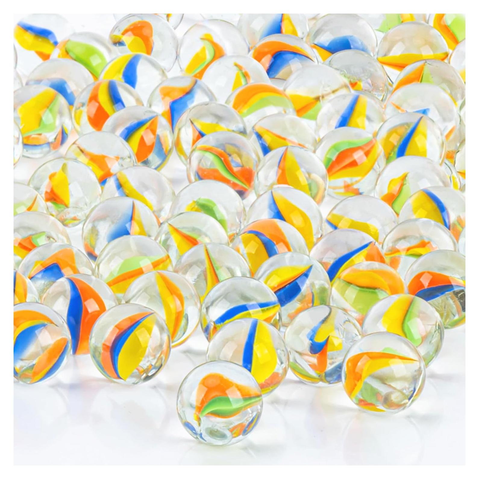 Canicas de Vidrio Sukh - 80 Pcs Ojos de Gato 16mm Decorativas