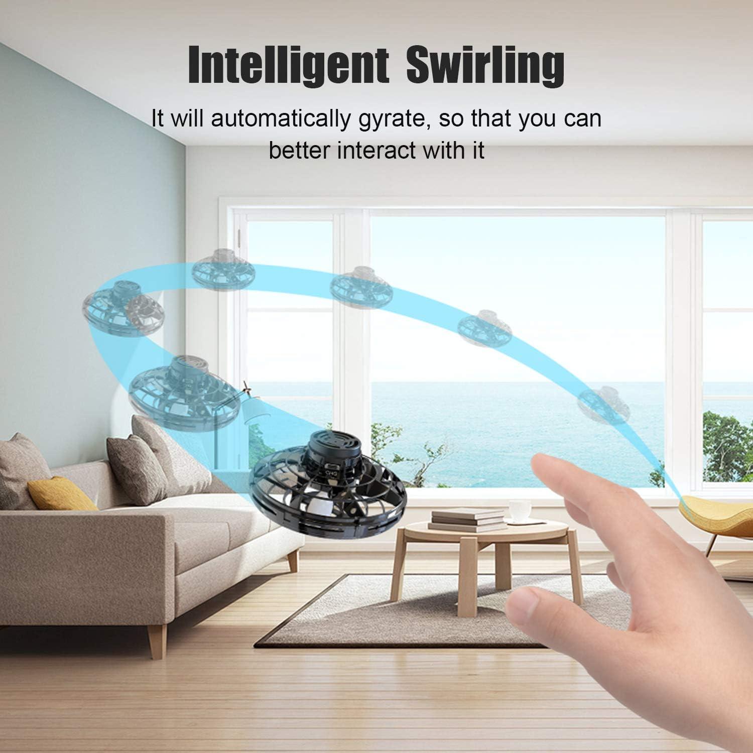 Drone Mini FLYNOVA Negro, Juguete Volador LED 8 cm