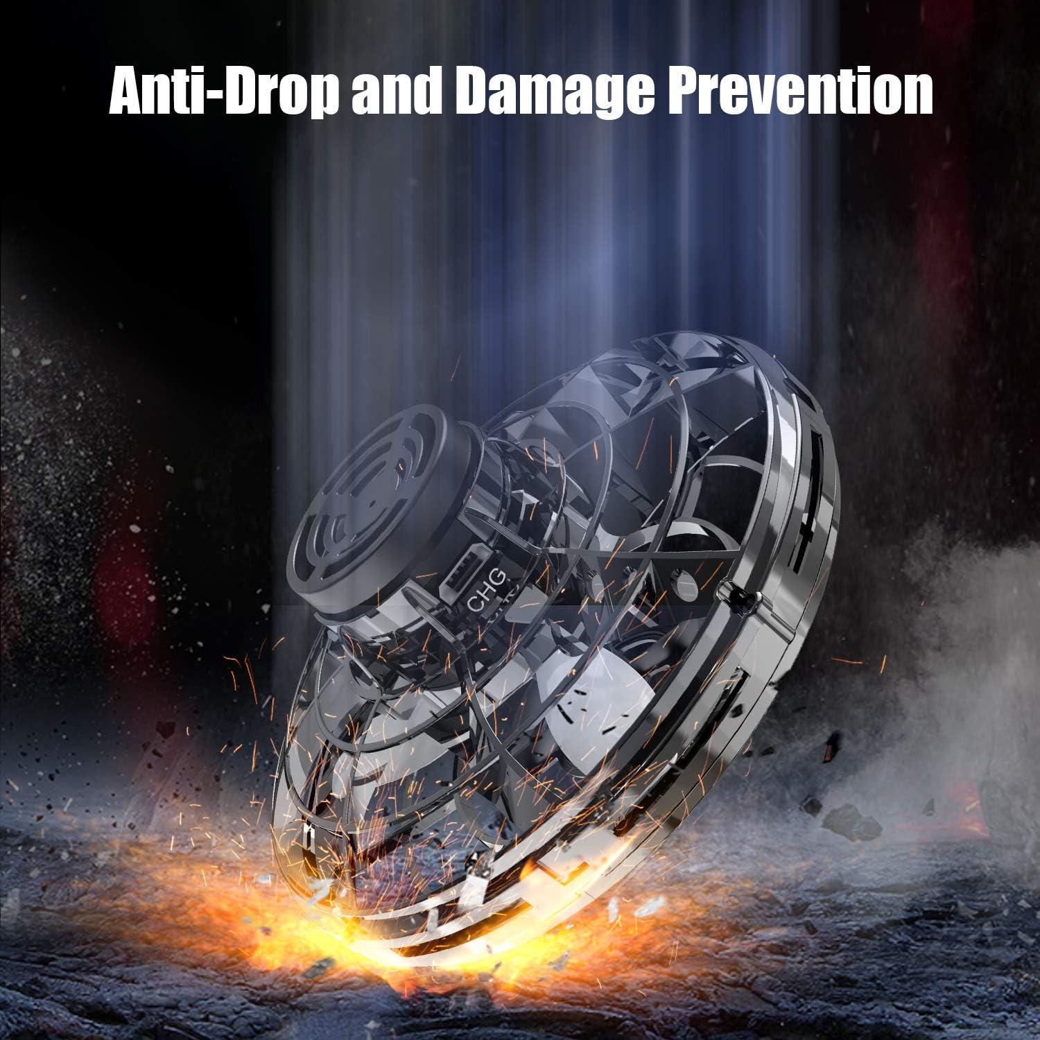 Drone Mini FLYNOVA Negro, Juguete Volador LED 8 cm