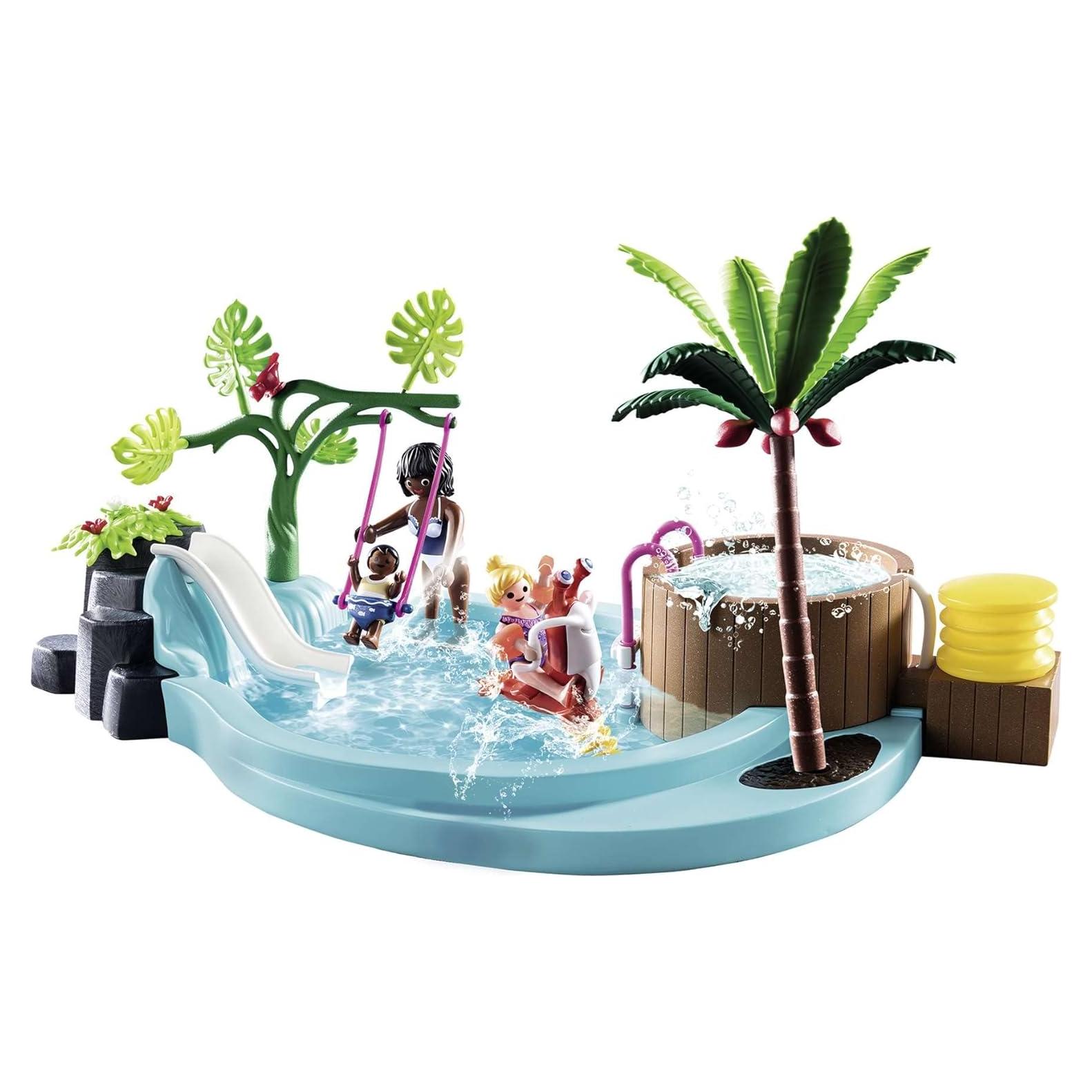 Piscina Infantil PLAYMOBIL 70611 con Tobogán y Jacuzzi