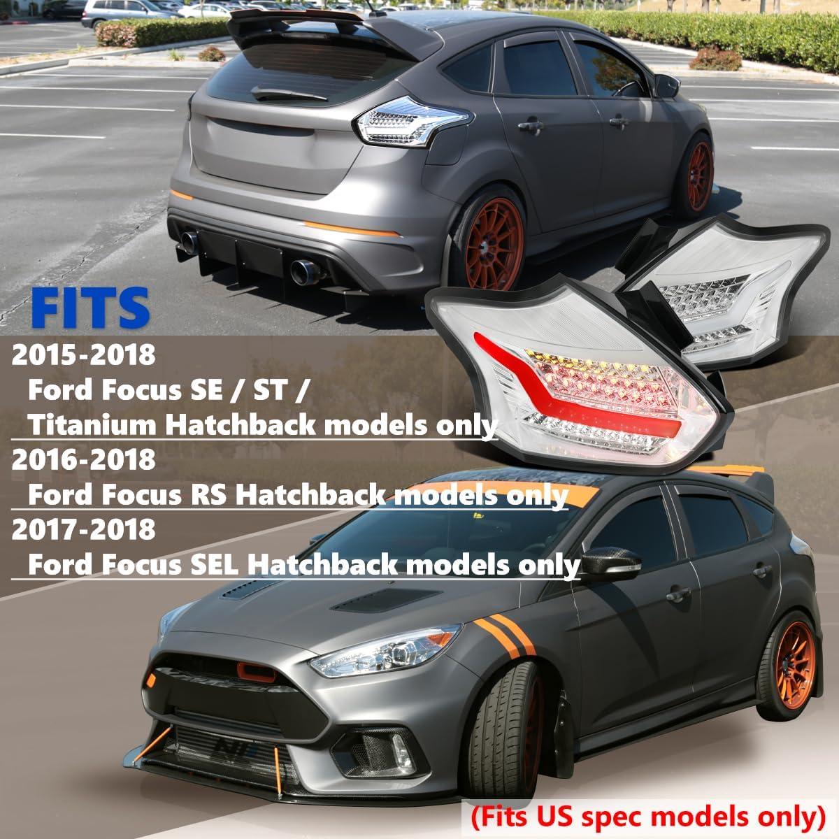 Espejo D Ajuste LED Cromado para Ford Focus 2015-2018