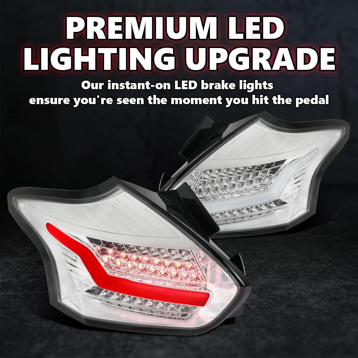 Espejo D Ajuste LED Cromado para Ford Focus 2015-2018