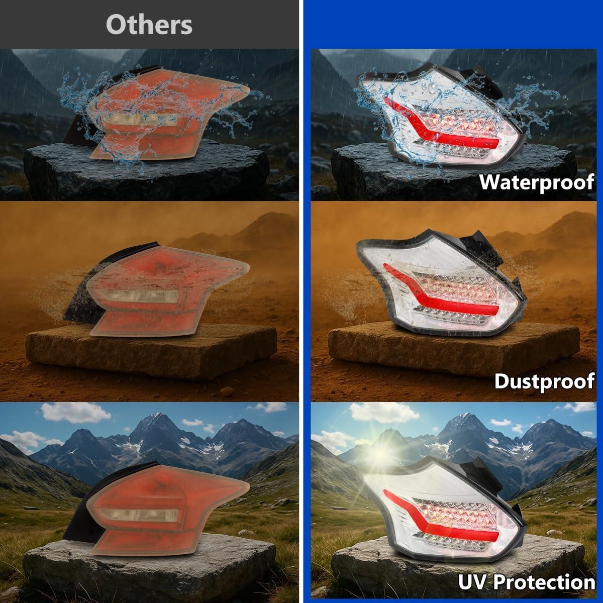 Espejo D Ajuste LED Cromado para Ford Focus 2015-2018