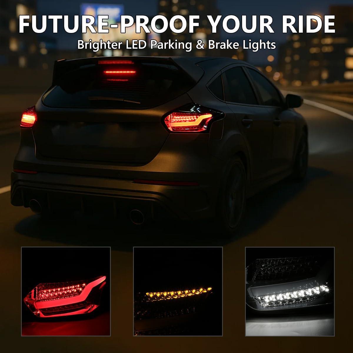 Espejo D Ajuste LED Cromado para Ford Focus 2015-2018