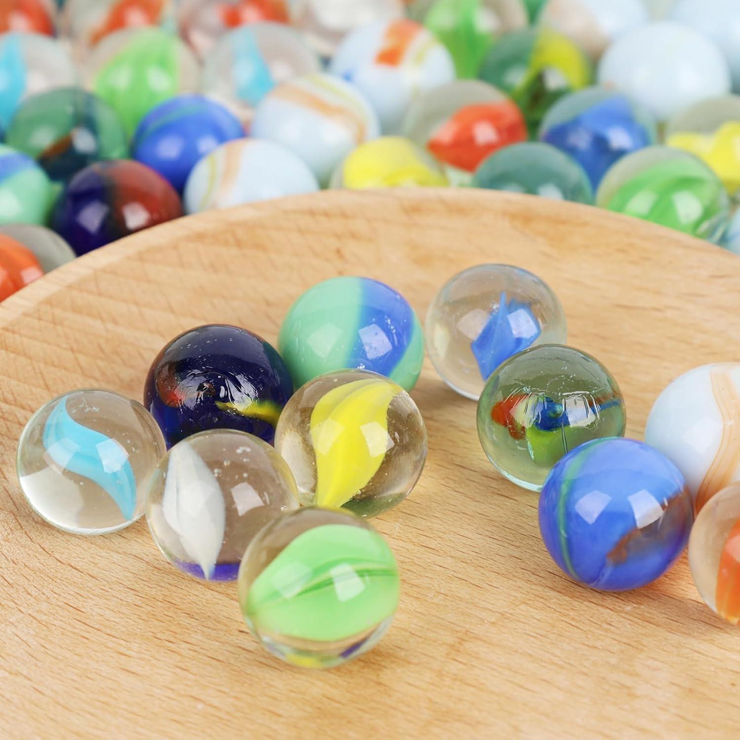 Canicas de vidrio 110PCS 3 Nutrias para juegos y decoración