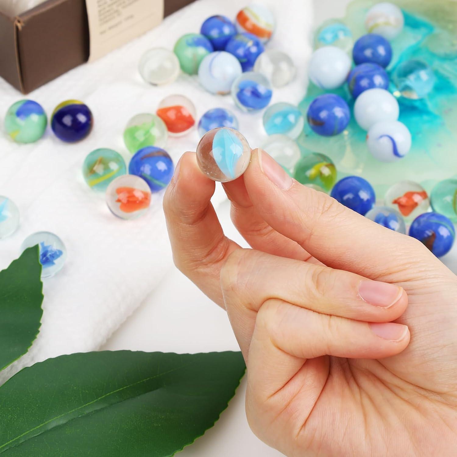 Canicas de vidrio 110PCS 3 Nutrias para juegos y decoración