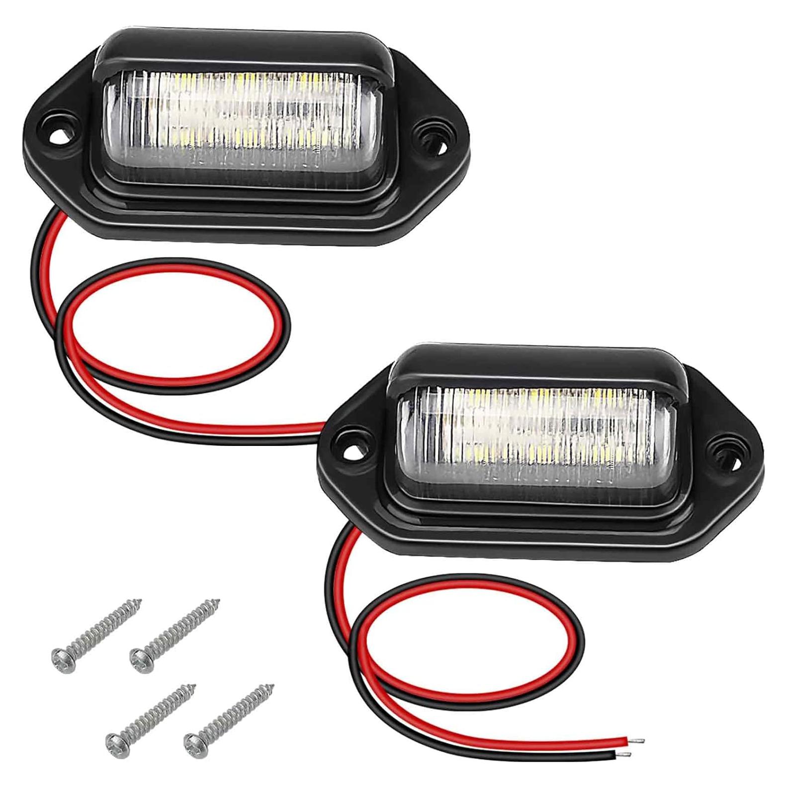 Luz de Placa de Licencia LED Ecocstm 2 PCS Impermeable 12V-24V
