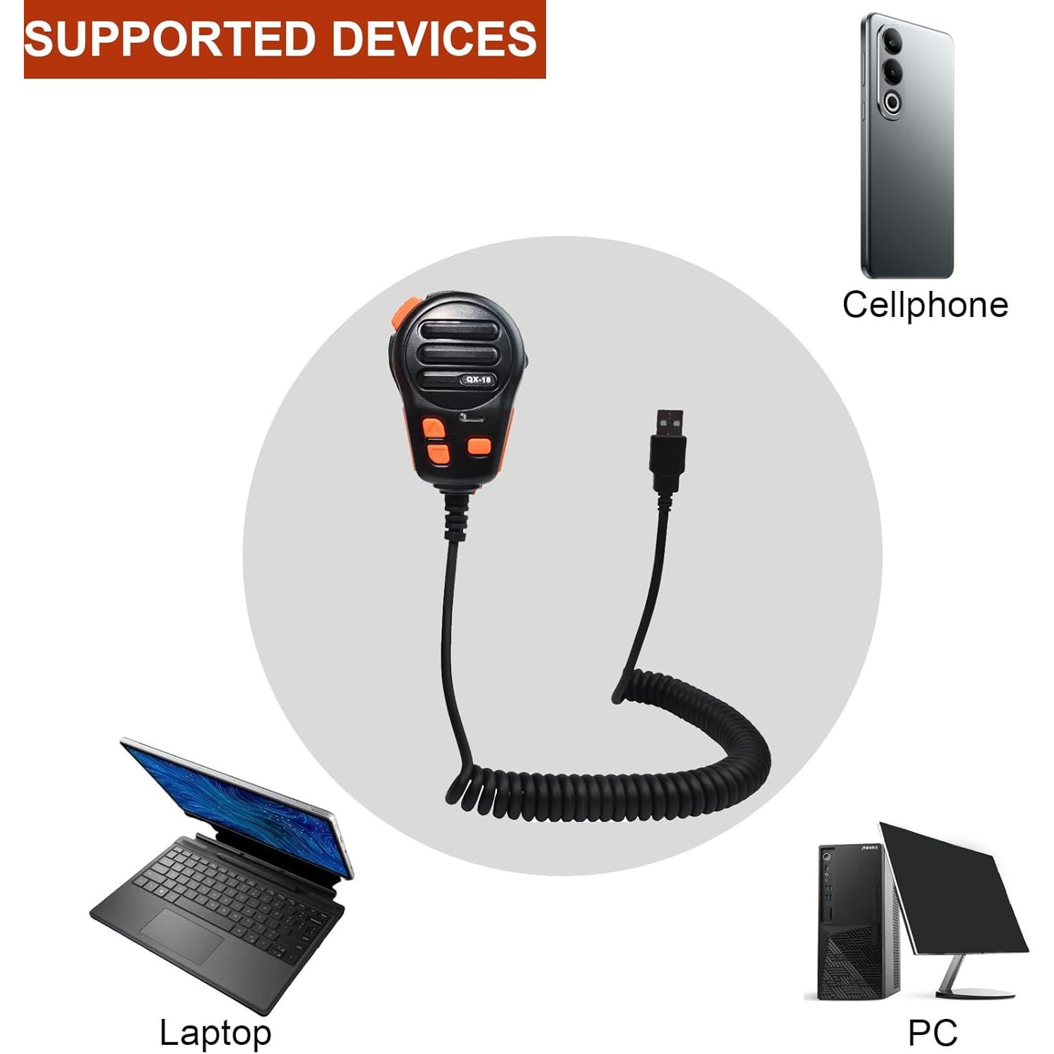 Micrófono USB-A QX-18A con Soporte y Altavoz para PC