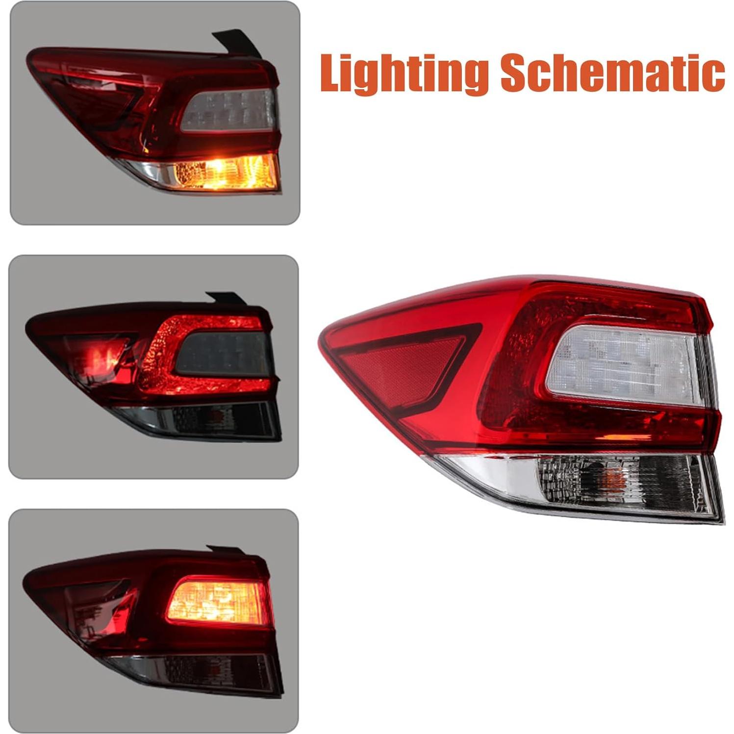 Luz Trasera Izquierda Exterior Labwork para Subaru Crosstrek 2018-2019 e Impreza 2017-2019