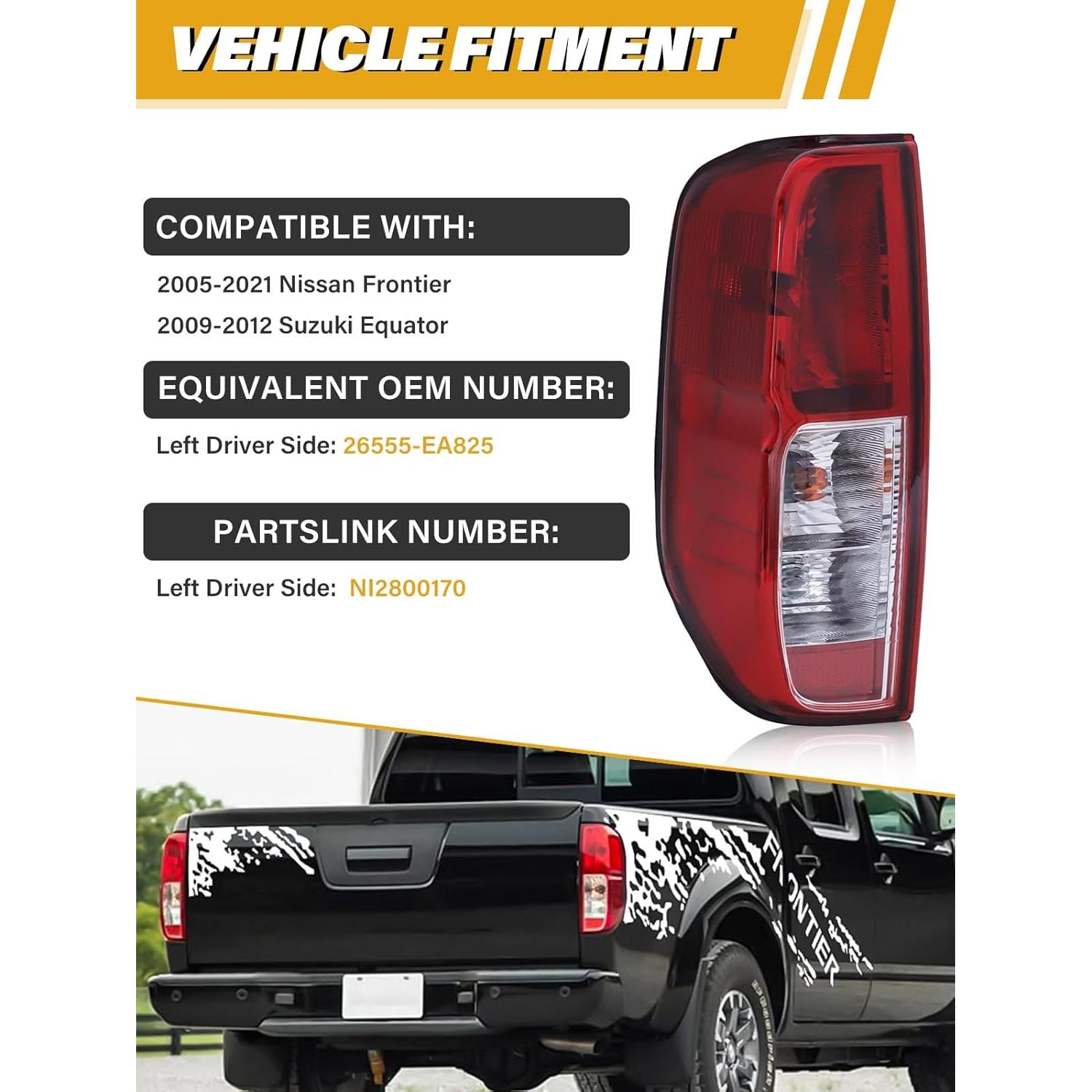 Luz Trasera LIWEDFG Rojo para Nissan Frontier 2005-2021