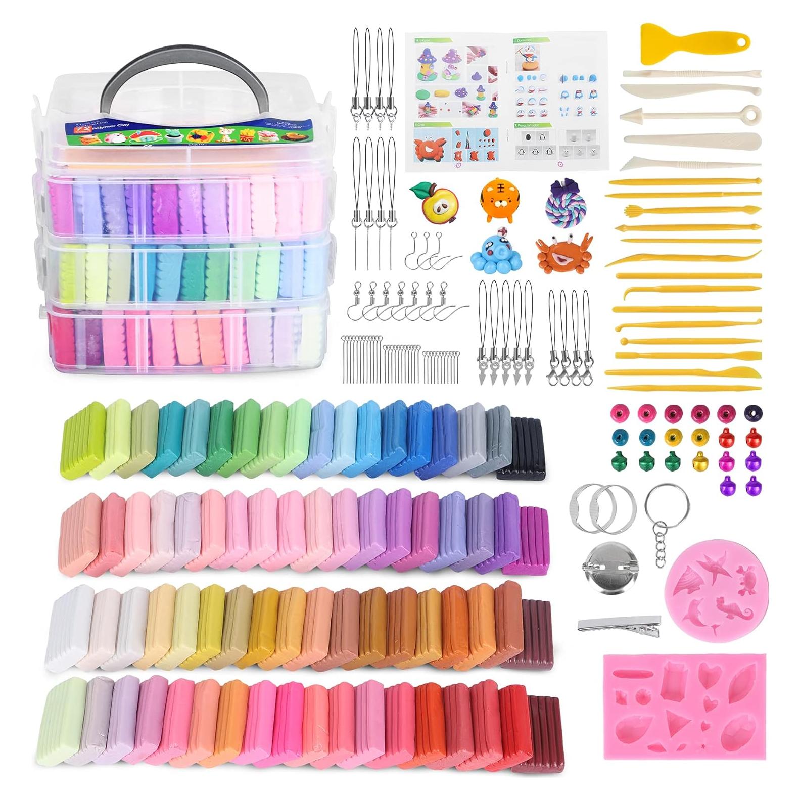 Kit de Arcilla Polimérica Aestd-ST 72 Colores y Accesorios