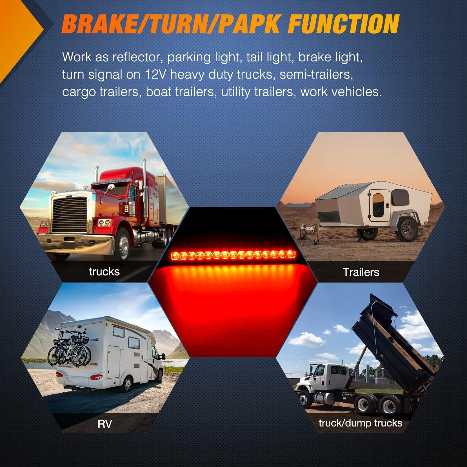 Barra de Luz LED Nilight 10 Pulgadas Rojo 15 LEDs IP67