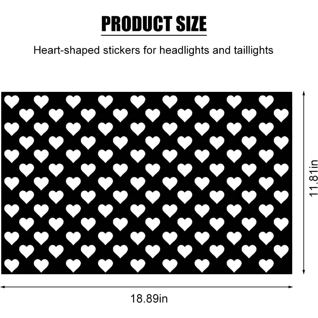 Calcomanías de Luz Trasera Zpana 2PCS Corazón Negro 48x30cm