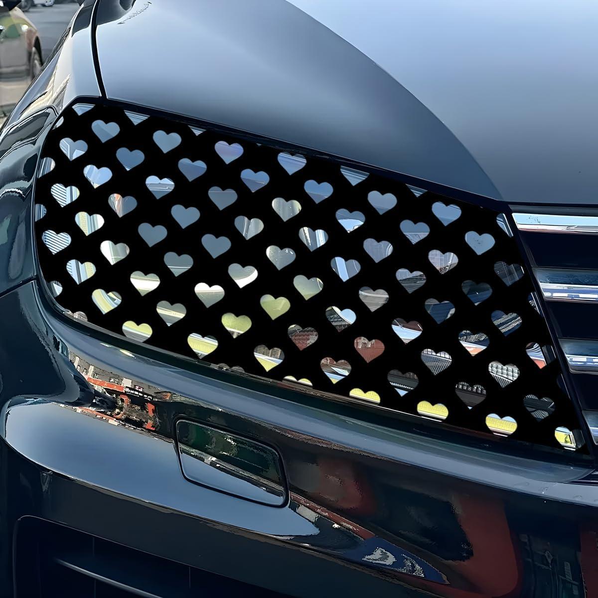 Calcomanías de Luz Trasera Zpana 2PCS Corazón Negro 48x30cm