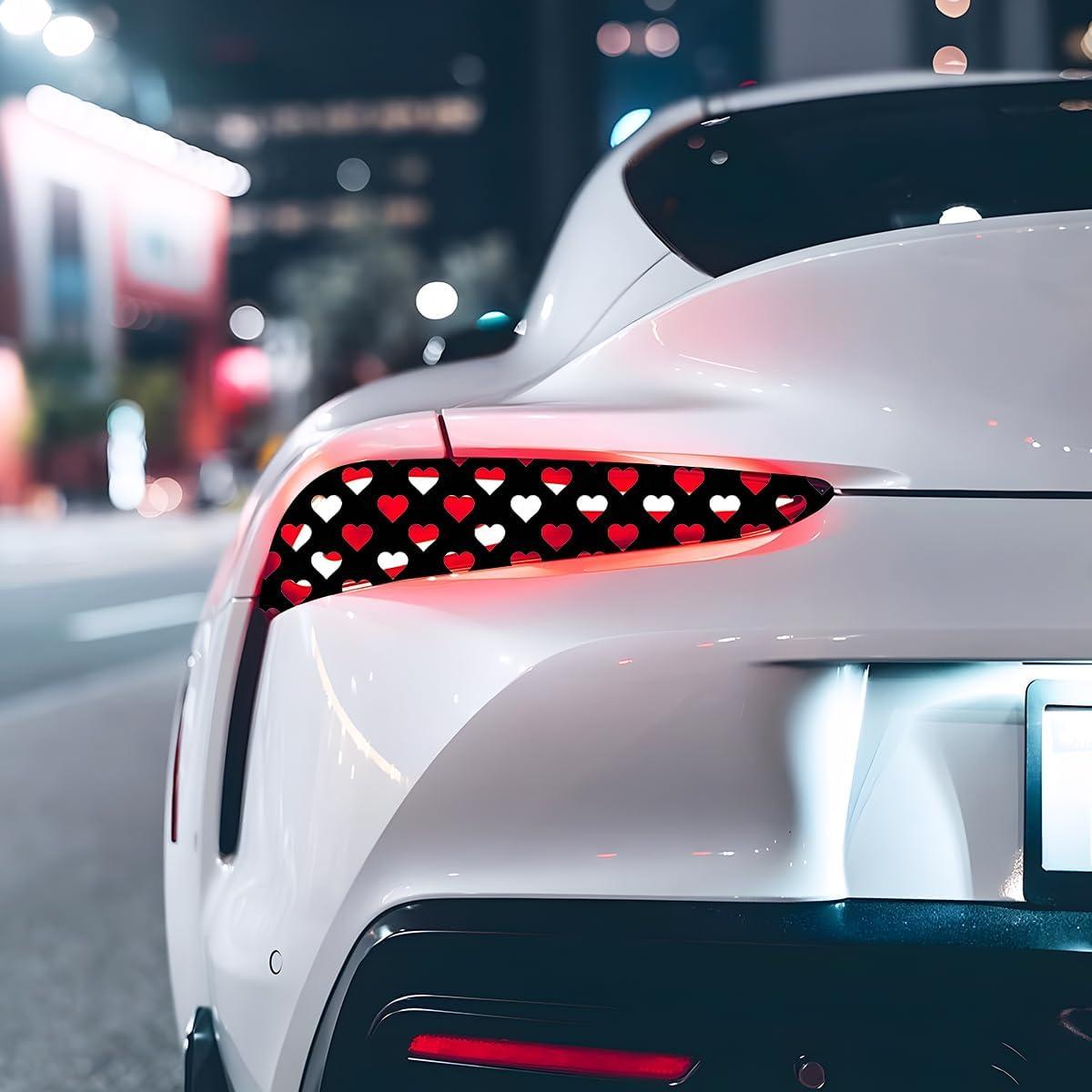 Calcomanías de Luz Trasera Zpana 2PCS Corazón Negro 48x30cm