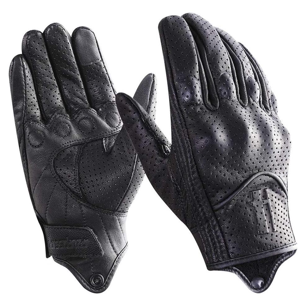 Guantes de motocicleta Harssidanzar GM028 Cuero Táctil