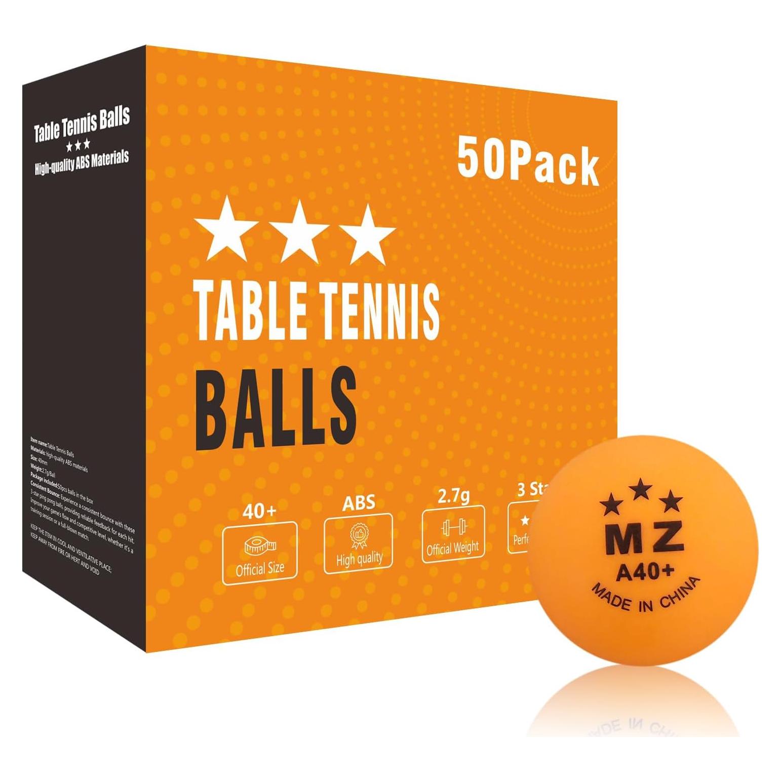 Pelotas de Ping Pong Meizhouer 50 Unidades Coloridas