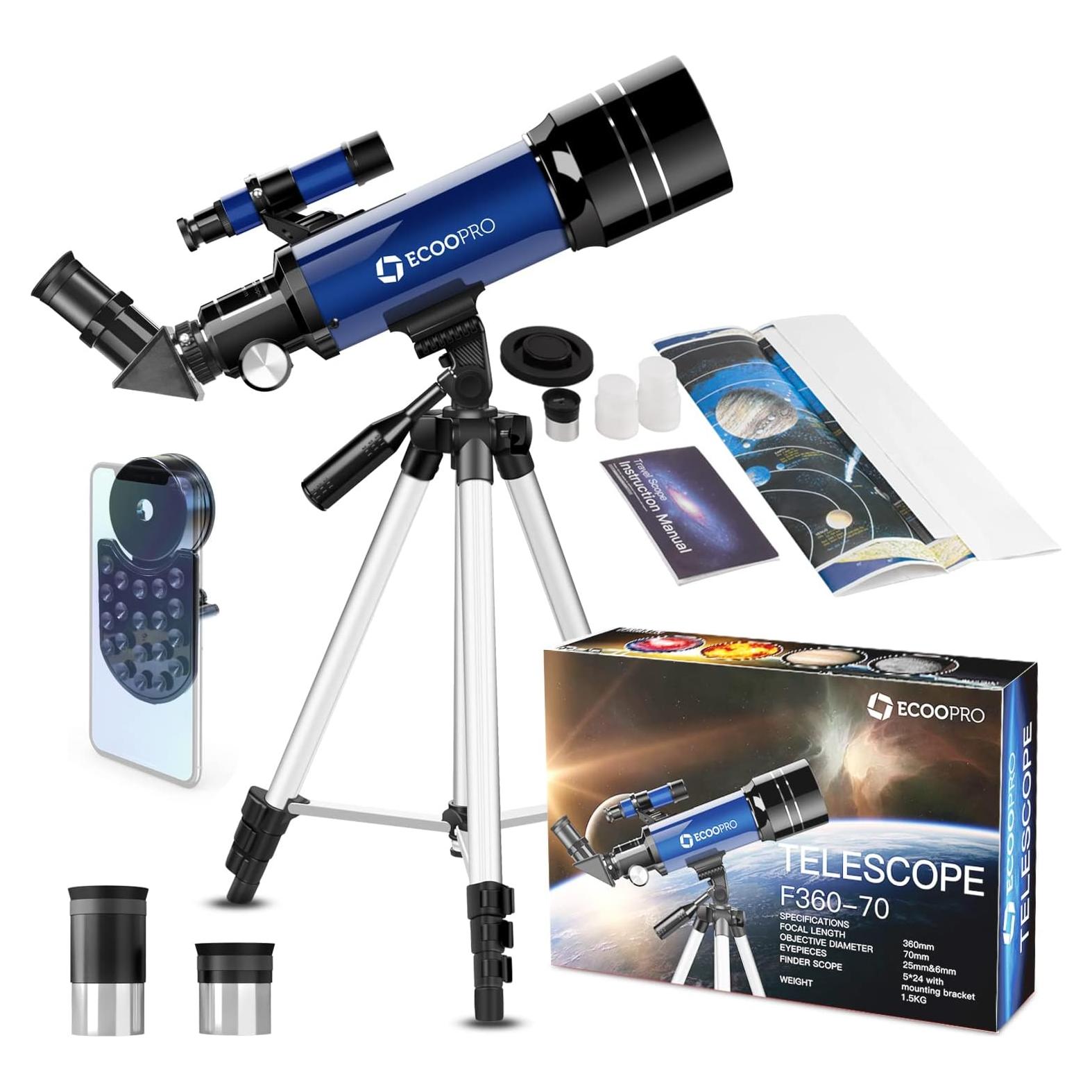 Telescopio Refractor CSSEA 70mm para Niños y Principiantes