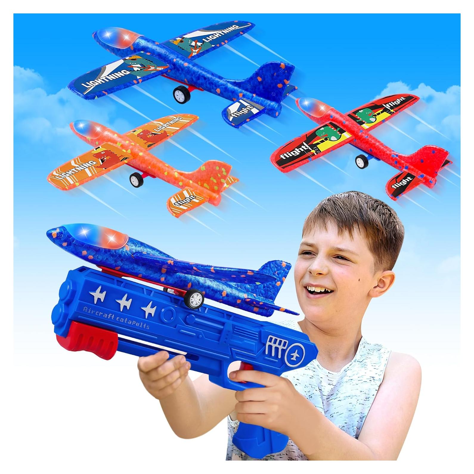 Paquete de 3 Juguetes Lanzadores de Aviones LED - LJZJ